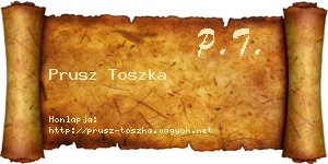 Prusz Toszka névjegykártya